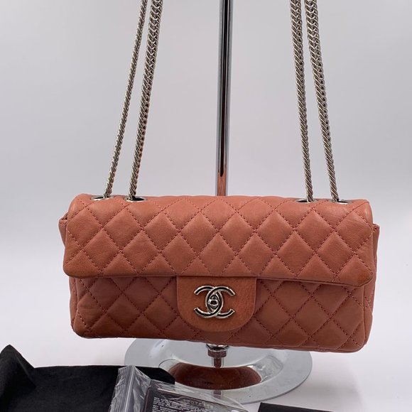 Authentic CHANEL CC Flap Bag - Dark Pink (Salmon Pink) SHW - Picture 2 of 15